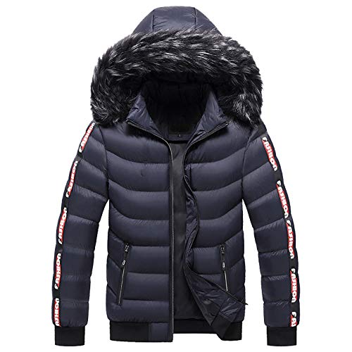 Wintermantel Herren Warm Winddicht ohne Kaputze Outdoorjacke Pufferjacke Thermojacke Lightweight Moderne Daunenmantel mit Reißverschluss Winddicht Puffer Jacket in Daunenjacken-Optik Wintermantel von MKIU9