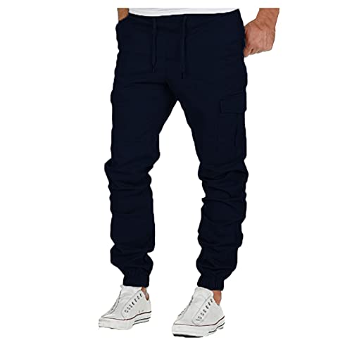 hosen Herren Cargohosen Trainingshose Sweatpants Klassisch Herrenhose Sweatpants Baumwollhose Schlanke Passform Taschenhose Rangerhose Lässige Locker Streetwear Chinohose Men's Weich Bequem Cargo Hose von MKIU9