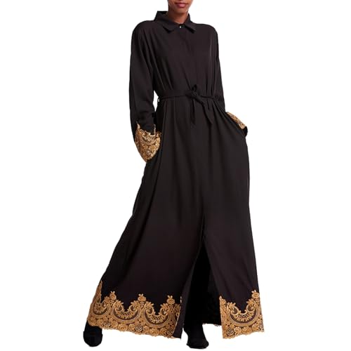 Damen-Robe, Spitzenkante, muslimischer Rock, Robe, Gebetskleidung, EIN Set lässigem Rock Kleider Für Damen Muslima Geschenk von MKIUHNJ