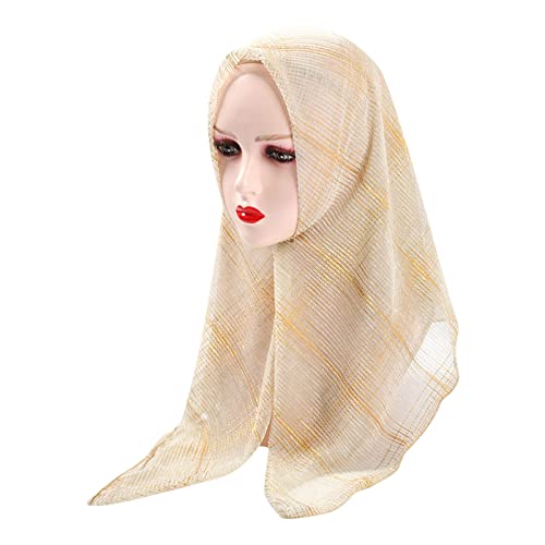 Damen Schal aus Malaysischem Chiffon Frauen Turban Neues Muster im Sommer Einfacher Schal Sonnencreme Staubdichter Multifunktionsschal Schal Herren Haarband von MKIUHNJ