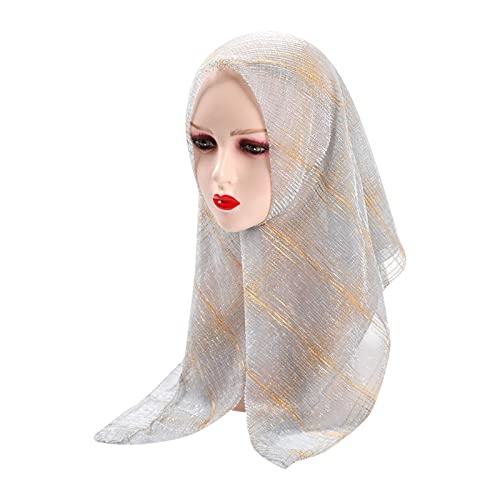 Damen Schal aus Malaysischem Chiffon Frauen Turban Neues Muster im Sommer Einfacher Schal Sonnencreme Staubdichter Multifunktionsschal Schal Herren Haarband von MKIUHNJ