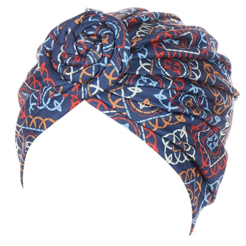 Frauen ethnische böhmische Blumenhaarabdeckung Wrap Turban Headwear Turban Cap für Frauen Cancer Head Hat Cap Schweißtuch Herren von MKIUHNJ