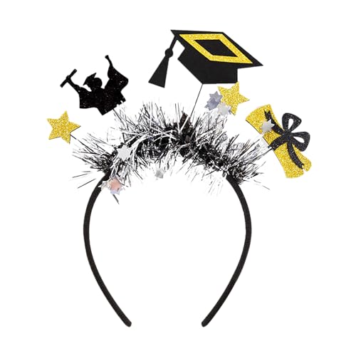 Haarbänder für die Abschlusssaison, zum Aufhängen, Fransen, Bachelor-Kappe, Kopfschmuck, Abschlussdekoration, Party-Stirnband Abschluss Stirnbänder Zubehör kopfschmuck Haarreifen Kopfbedeckung von MKIUHNJ
