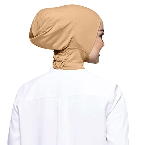 Lässige, einfarbige, elastische Kappe für Damen, hochelastischer, muslimischer Latz für Damen, Hijab Armee Ausrüstung Kinder von MKIUHNJ
