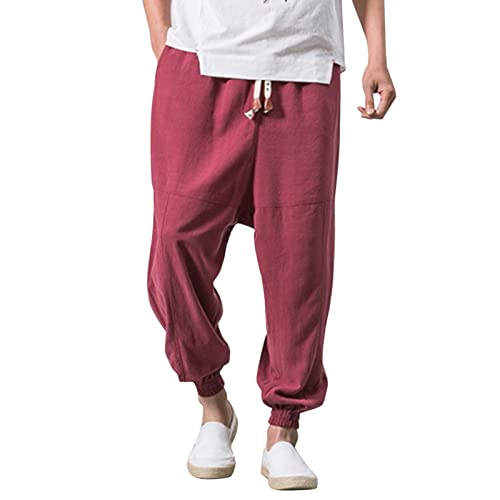 MKIUHNJ Cargohose Herren Leinenhose Herren Laufhose Herren Lang Trekkinghose Herren Sporthose Herren Chino Hose Herren Leinenhose Herren Lang Herrenhosen Übergröße Stretch Laufhose Herren von MKIUHNJ