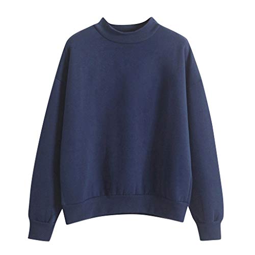 MKIUHNJ Female Sweatshirt Lässiges Lässig Warmes Sweatshirt Lässig Langarm O Soft Love Heart Bedrucktes Shirt Damen Winter Sweatshirts Tops Damenpulli Damen Baumwolle Pullover Damen (0826B-Navy, L) von MKIUHNJ