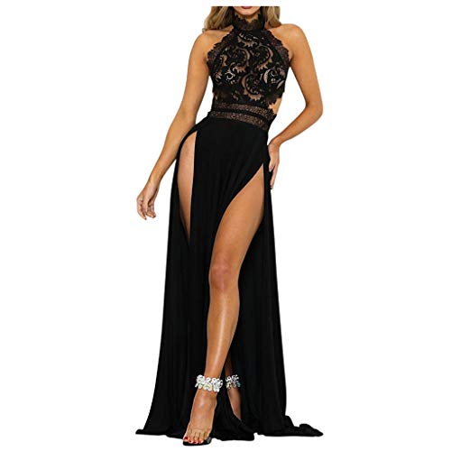 MKIUHNJ Sommerkleid Damen Abendkleid lang V-Ausschnitt blusenkleid Damen Knöchellänge Schwingen Kleid Damen elegant eng Rüschenärmel Festliche Kleider für Damen von MKIUHNJ