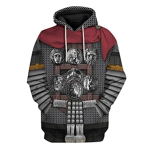 Neuer Historischer Herbst/Winter-Kapuzenpullover Mit 3D-Druck Für Herren Und Damen In Großen Größen Herren 18 Sweatjacke Kordelzug Casual Sport Herbst Winter Sweatshirt Kapuzenjacke (Grey, XXXXL) von MKIUHNJ