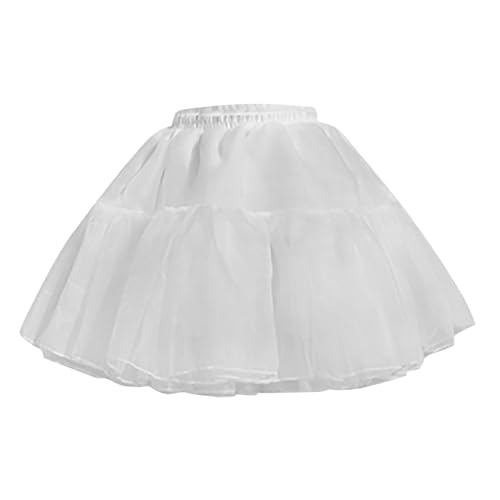 Petticoat Unterrock Damen 2 Verstellbarer Reifrock Spitze, Kurzer Lolita-Unterrock für Cosplay-Kleid Petticoat Rock Unterrock Reifrock A Linie Crinoline Underskirt für Rockabilly Kleid Dirndl von MKIUHNJ