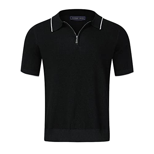 Poloshirt Herren Slim Fit Herren Frühjahr und Sommer Mode Freizeit Flexibilität Strickwaren Business Solid Shirt T-Shirt Top Bluse Heißer Kauf Tanktop Mit Spitze von MKIUHNJ