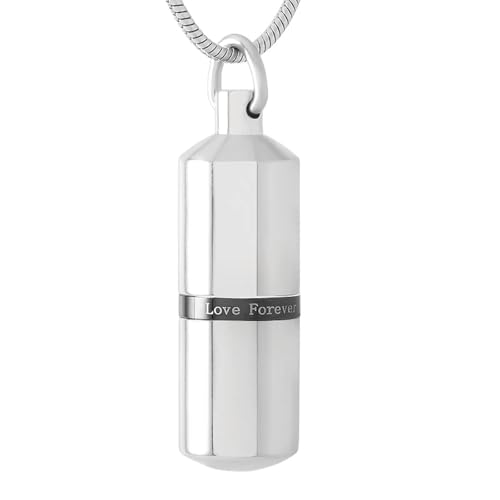 MKJFRLLSA 316L Edelstahl Andenken Denkmal Asche Halter Einäscherung Urne Halskette Anhänger mit Schlangenkette von MKJFRLLSA