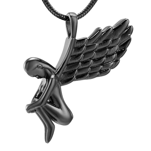 MKJFRLLSA Anhänger Halskette Engel Halskette Asche Andenken Fee Form Memorial Schmuck Urne Asche Halter 5 Farbe von MKJFRLLSA