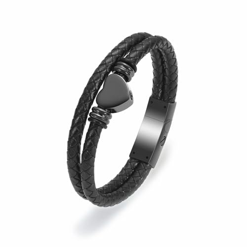 MKJFRLLSA Double Layer Herz Medaillon Einäscherung Schmuck Männer für Asche Andenken Beerdigungsarmbänder Memorial Armreif von MKJFRLLSA