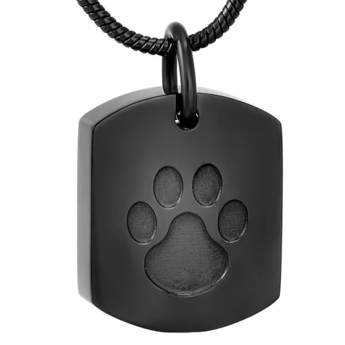 MKJFRLLSA Edelstahl Einäscherung Dog Tag Halskette Memorial Haustiere Asche Medaillon Anhänger Beerdigung Kette Schmuck Urne Halskette von MKJFRLLSA