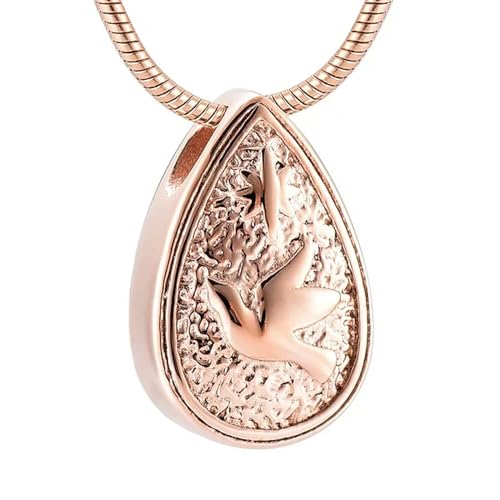 MKJFRLLSA Edelstahl Wassertropfen Einäscherung Anhänger Andenken Halskette Asche Halter Urne Haustier Charm Gedenkschmuck von MKJFRLLSA