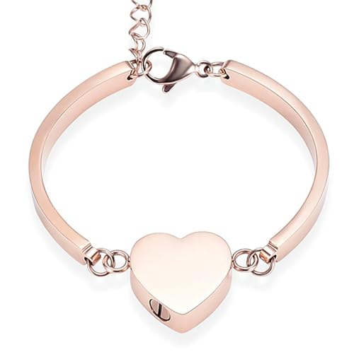 MKJFRLLSA Einäscherung Armband für Asche Verstellbares Herz Memorial Urne Armreif Asche Halter Edelstahl Andenken Schmuck für Frauen von MKJFRLLSA