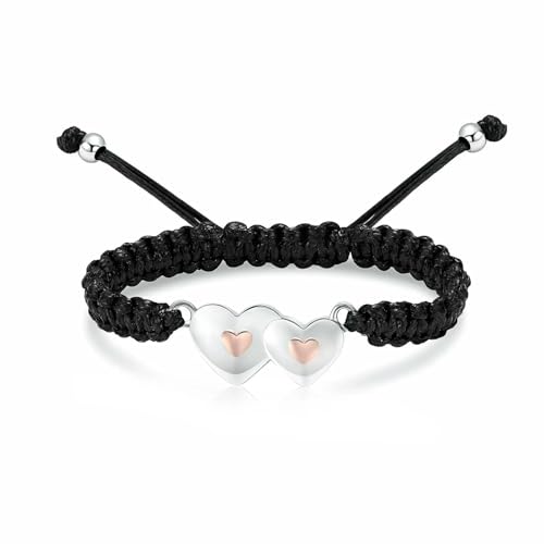 MKJFRLLSA Einäscherung Asche Armband Doppelherz Verstellbar Geflochtener Armreif Für Asche Kleine Urnen Memorial Frauen Schmuck Gravur von MKJFRLLSA