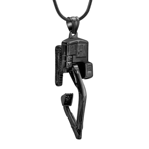 MKJFRLLSA Einäscherung Asche Schmuck Bagger Bulldozer Urne Halskette für Asche für Männer Frauen Andenken Urne Anhänger Asche Halter von MKJFRLLSA