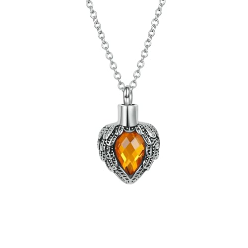 MKJFRLLSA Einäscherung Halskette für Asche Edelstahl Anhänger Asche Halter Gedenkschmuck von MKJFRLLSA