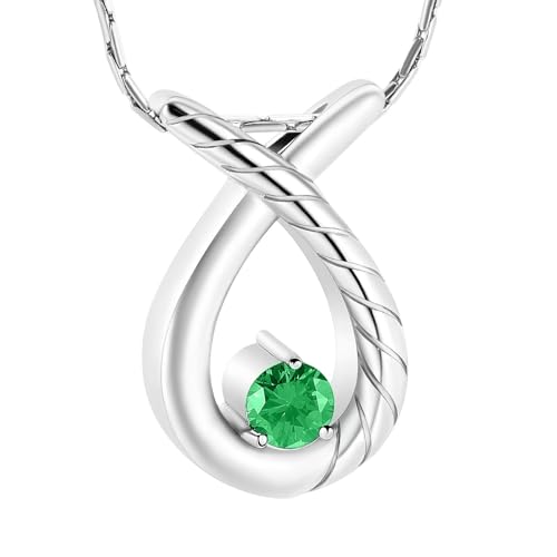MKJFRLLSA Einäscherung Halsketten für Asche Intarsien Kristall Teardrop Anhänger Urnen Andenken Charm Gedenkgeschenke Lila Diamant von MKJFRLLSA