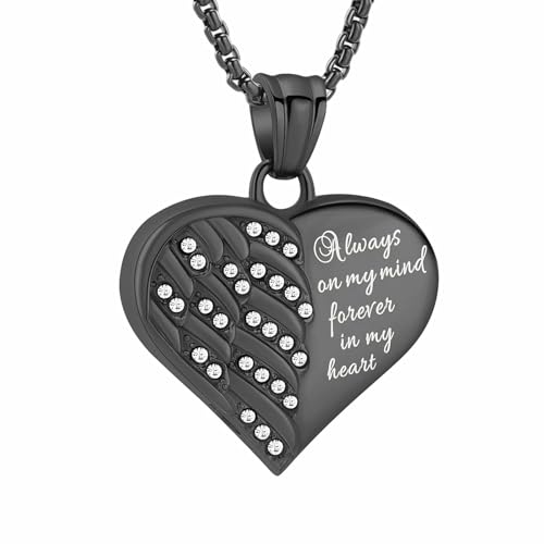 MKJFRLLSA Einäscherung Schmuck Urne Halsketten für Asche Herz Memorial Anhänger für Frauen für Asche Blume Asche Halskette von MKJFRLLSA