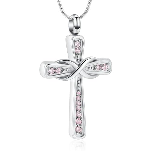 MKJFRLLSA Einäscherung Schmuck für Asche Geburtsstein Kreuz Urne Anhänger Andenken Edelstahl Memorial Halskette für Frauen Männer MKJFRLLSA Einäscherung Schmuck für Asche Geburtsstein Kreuz Urne Anhänger Andenken Edelstahl Memorial Halskette für Frauen Männer von MKJFRLLSA