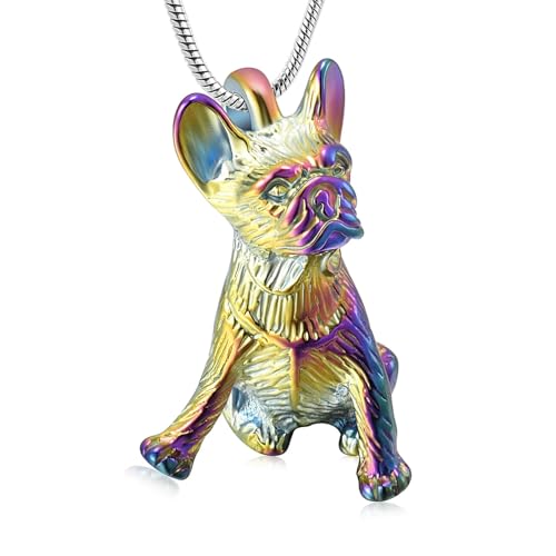MKJFRLLSA Einäscherung Schmuck für Asche Hund Form Urne Halskette Asche Halter Edelstahl Andenken Schmuck mit 20 Zoll Schlangenkette von MKJFRLLSA