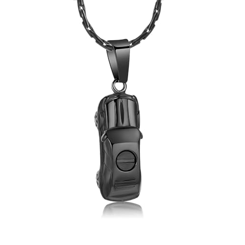 MKJFRLLSA Einäscherung Schmuck für Asche Kleine Auto Form Urne Anhänger für Asche Halter Memorial Andenken Urne Halskette Halskette von MKJFRLLSA