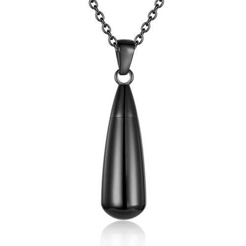 MKJFRLLSA Einäscherung Schmuck für Asche für Frauen Andenken Edelstahl Memorial Anhänger Einäscherung Urne Halskette für menschliche Asche von MKJFRLLSA