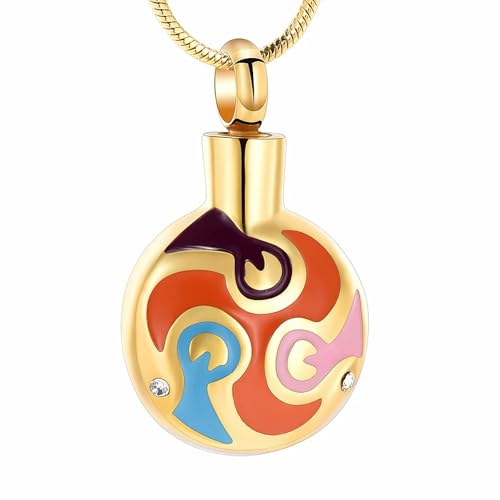 MKJFRLLSA Einäscherung Urne Halskette Asche Schmuck Anhänger Frauen Männer Andenken Asche Medaillon Memorial Urne Schmuck für Mensch Haustier von MKJFRLLSA