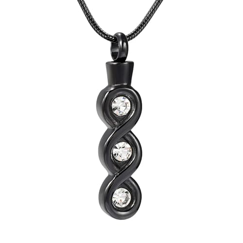 MKJFRLLSA Einäscherung Urne Halskette für Asche für geliebten Menschen Andenken Anhänger mit Bar Kristall Memorial Halskette für Frauen Mädchen von MKJFRLLSA