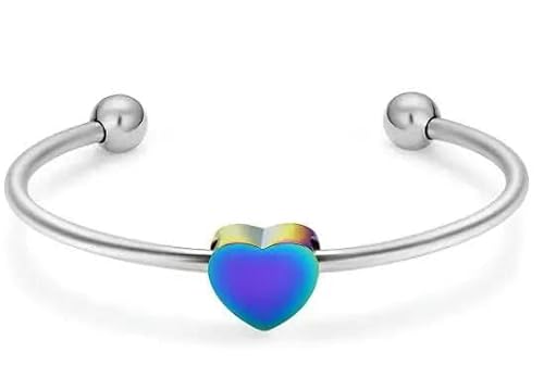 MKJFRLLSA Einäscherungsschmuck für Asche - Herz Anhänger Gedenkurne Armband Armreif Asche Halter Edelstahl Andenken Schmuck von MKJFRLLSA