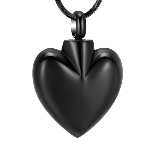 MKJFRLLSA Einäscherungsschmuck für Asche - Herz Urne Halskette Memorial Asche Schmuck Edelstahl Andenken Anhänger Halskette für Damen/Herren von MKJFRLLSA