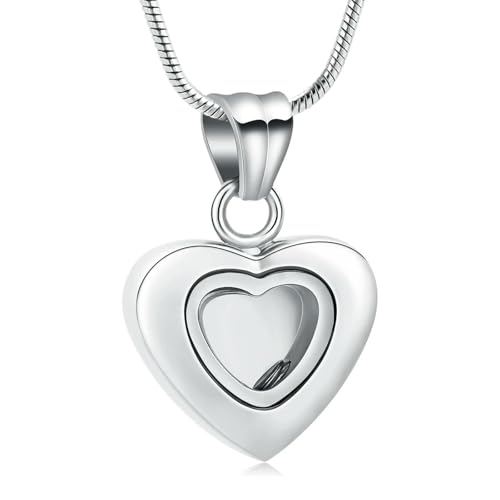 MKJFRLLSA Feuerbestattung Schmuck Urne Halskette für Asche Anhänger Herz Memorial Beerdigung Andenken Schmuck für Asche von MKJFRLLSA