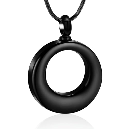 MKJFRLLSA Feuerbestattung Schmuck Urne Halskette für Asche Edelstahl Kreis des Lebens Ewigkeit Memorial Andenken Urne Anhänger für Asche von MKJFRLLSA