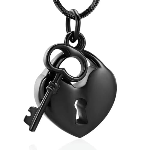 MKJFRLLSA Feuerbestattung Schmuck Urne Halsketten für Asche Edelstahl Schlüssel mit meinem Herz Urne Anhänger Memorial Asche Halter Andenken Geschenk von MKJFRLLSA