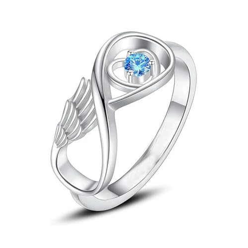 MKJFRLLSA Flügel Einäscherung Ring für Asche Gedenkurne Schmuck Mensch Haustier Asche Halter Edelstahl eingelegt Kristall Beerdigung Andenken von MKJFRLLSA