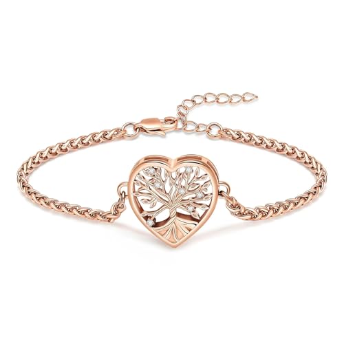 MKJFRLLSA Frauen Einäscherung Armreif Memorial Urne Armband Baum Herz Urnen für Asche Halter Verstellbare Andenken Armreifen Schmuck von MKJFRLLSA