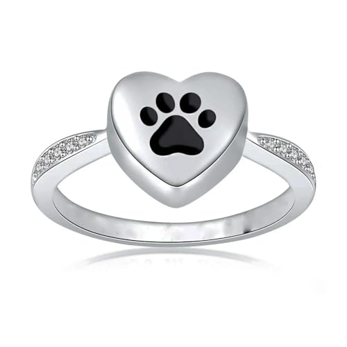 MKJFRLLSA Für immer in meinem Herzen Einäscherung Urne Ring Halten geliebte Haustiere Hund Asche für Frauen Finger Ring Gedenkschmuck von MKJFRLLSA