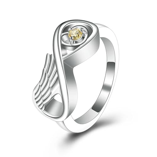 MKJFRLLSA Gedenkurnen Ring Flügel Urne für Frauen Edelstahl Schmuck Mensch/Haustier Asche Halter Kundenspezifische Einäscherungsringe von MKJFRLLSA