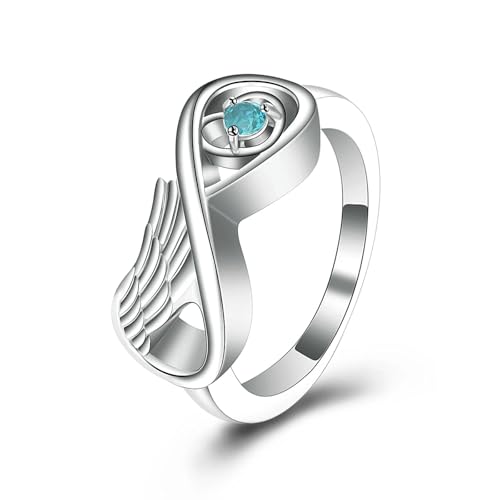 MKJFRLLSA Gedenkurnen Ring Flügel Urne für Frauen Edelstahl Schmuck Mensch/Haustier Asche Halter Kundenspezifische Einäscherungsringe von MKJFRLLSA