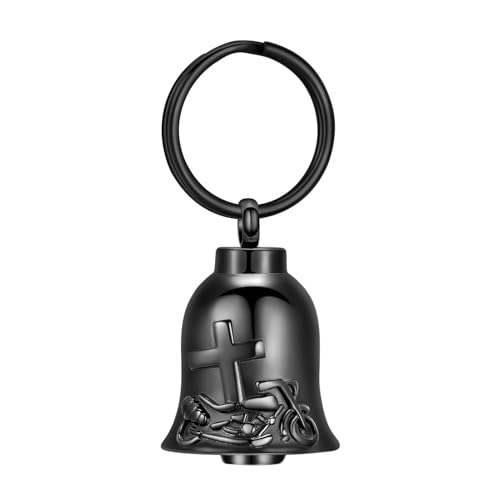 MKJFRLLSA Glocke Urne Einäscherung Schlüsselanhänger für Asche Kreuz Motorrad Memorial Anhänger Schmuck Andenken Geschenk für Frauen Männer MKJFRLLSA Glocke Urne Einäscherung Schlüsselanhänger für Asche Kreuz Motorrad Memorial Anhänger Schmuck Andenken Geschenk für Frauen Männer von MKJFRLLSA