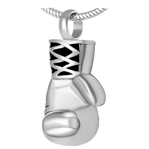 MKJFRLLSA Handschuh Einäscherung Urne Halskette für Asche Halter Edelstahl Asche Andenken Anhänger Gedenkschmuck von MKJFRLLSA