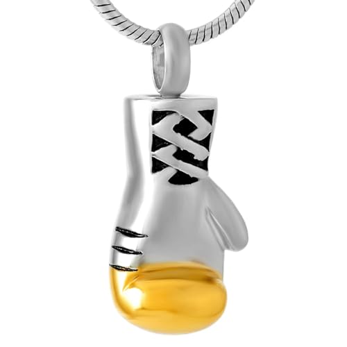 MKJFRLLSA Handschuh Einäscherung Urne Halskette für Asche Halter Edelstahl Asche Andenken Anhänger Gedenkschmuck von MKJFRLLSA