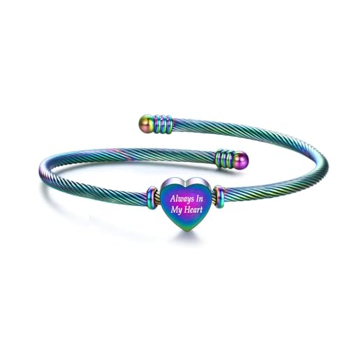 MKJFRLLSA Herz Asche Armband Armreifen Andenken Memorial Schmuck Asche Halter für Frauen Männer von MKJFRLLSA