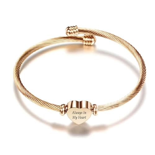 MKJFRLLSA Herz Asche Armband Armreifen Andenken Memorial Schmuck Asche Halter für Frauen Männer von MKJFRLLSA
