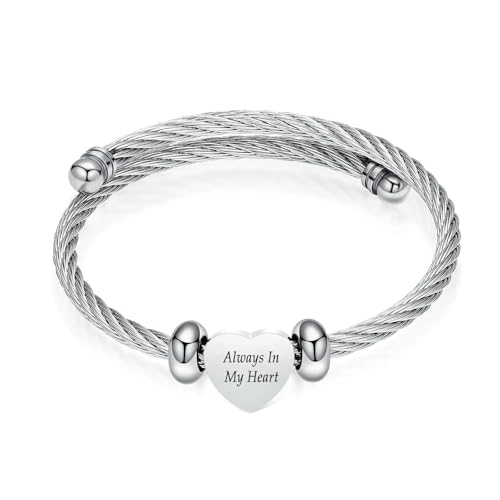 MKJFRLLSA Herz Asche Armband Armreifen Andenken Memorial Schmuck Asche Halter für Frauen Männer von MKJFRLLSA