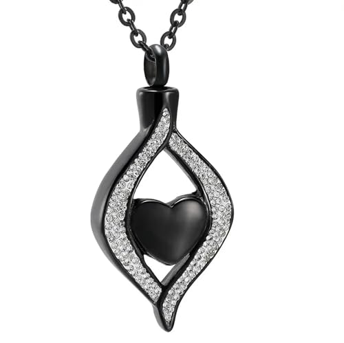 MKJFRLLSA Herz Edelstahl Einäscherung Anhänger Halskette Asche Andenken Memorial Medaillon von MKJFRLLSA