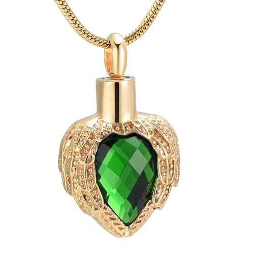 MKJFRLLSA Herz Kristall Einäscherung Schmuck für Asche von geliebten Menschen eingraviert Immer in meinem Herzen Urne Halskette für menschliche Haustier Asche Schmuck von MKJFRLLSA