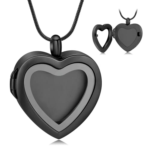 MKJFRLLSA Herz Urne Halskette für Asche tragen Glas Medaillon Anhänger Einäscherung Andenken Edelstahl Gedenkschmuck für Frauen Männer MKJFRLLSA Herz Urne Halskette für Asche tragen Glas Medaillon Anhänger Einäscherung Andenken Edelstahl Gedenkschmuck für Frauen Männer von MKJFRLLSA